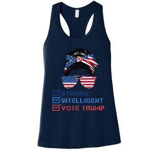 Strong Intelligent Women For Trump Girl Maga Checklist Women's Racerback Tank