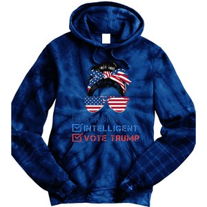 Strong Intelligent Women For Trump Girl Maga Checklist Tie Dye Hoodie