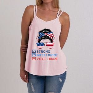 Strong Intelligent Women For Trump Girl Maga Checklist Women's Strappy Tank