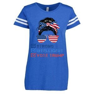 Strong Intelligent Women For Trump Girl Maga Checklist Enza Ladies Jersey Football T-Shirt