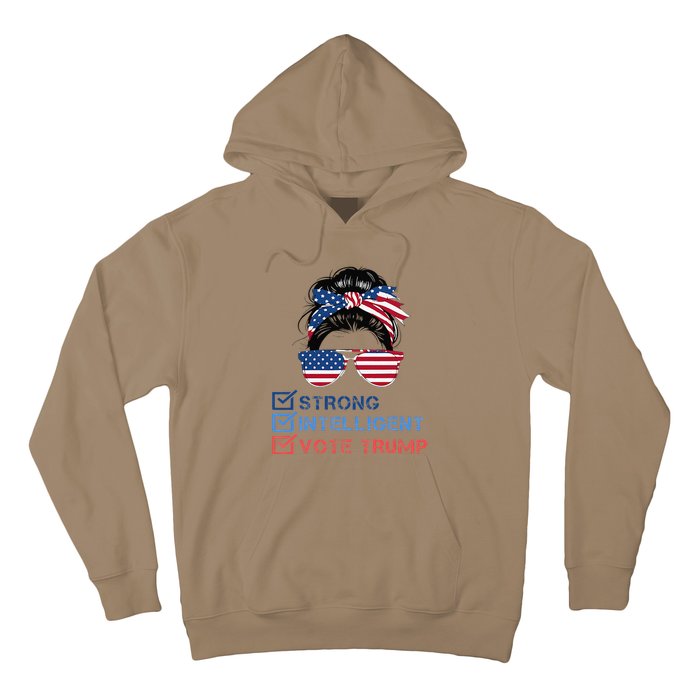 Strong Intelligent Women For Trump Girl Maga Checklist Hoodie