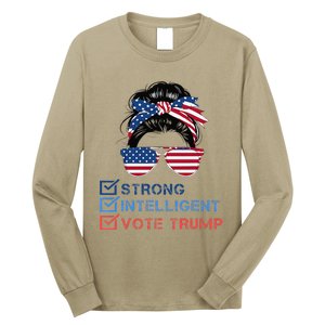 Strong Intelligent Women For Trump Girl Maga Checklist Long Sleeve Shirt