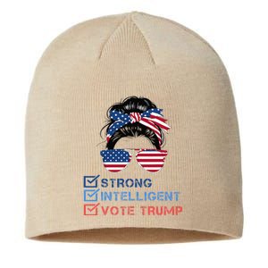 Strong Intelligent Women For Trump Girl Maga Checklist Sustainable Beanie