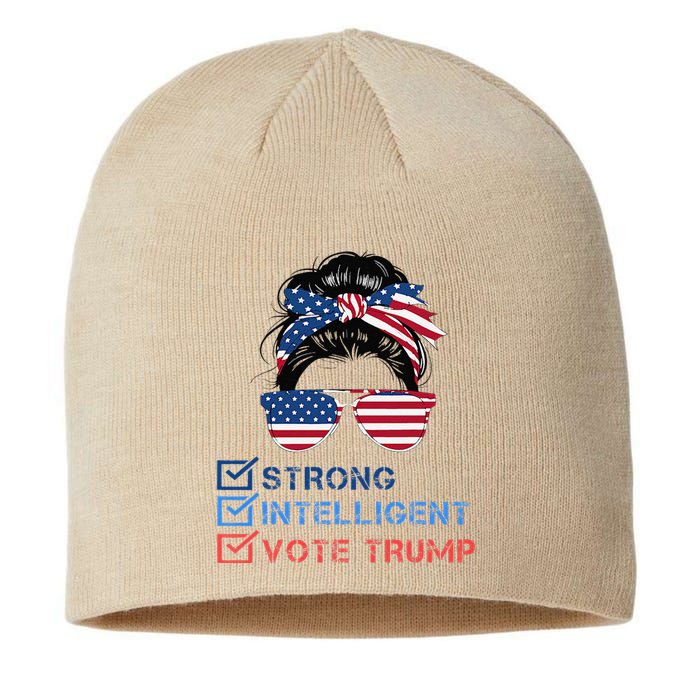 Strong Intelligent Women For Trump Girl Maga Checklist Sustainable Beanie