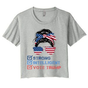 Strong Intelligent Women For Trump Girl Maga Checklist Women's Crop Top Tee