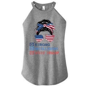 Strong Intelligent Women For Trump Girl Maga Checklist Women's Perfect Tri Rocker Tank