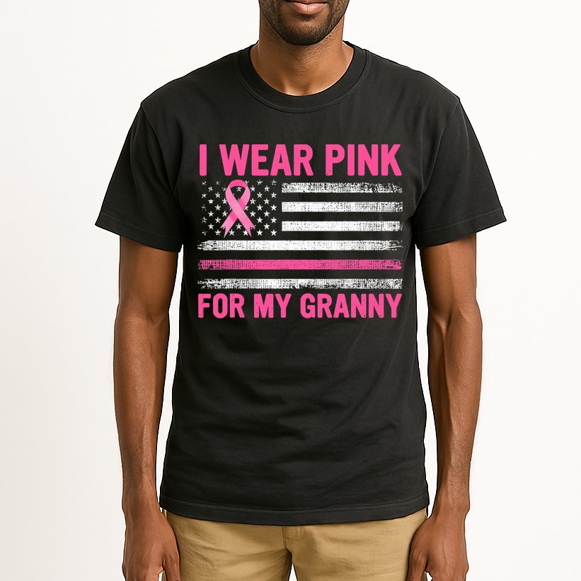Support I Wear Pink For My Granny Breast Cancer Awareness Tall T-Shirt