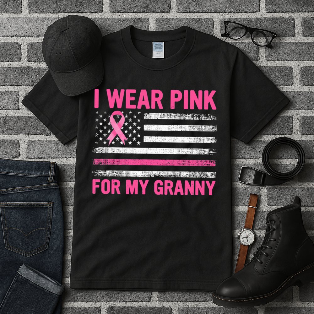 Support I Wear Pink For My Granny Breast Cancer Awareness Tall T-Shirt