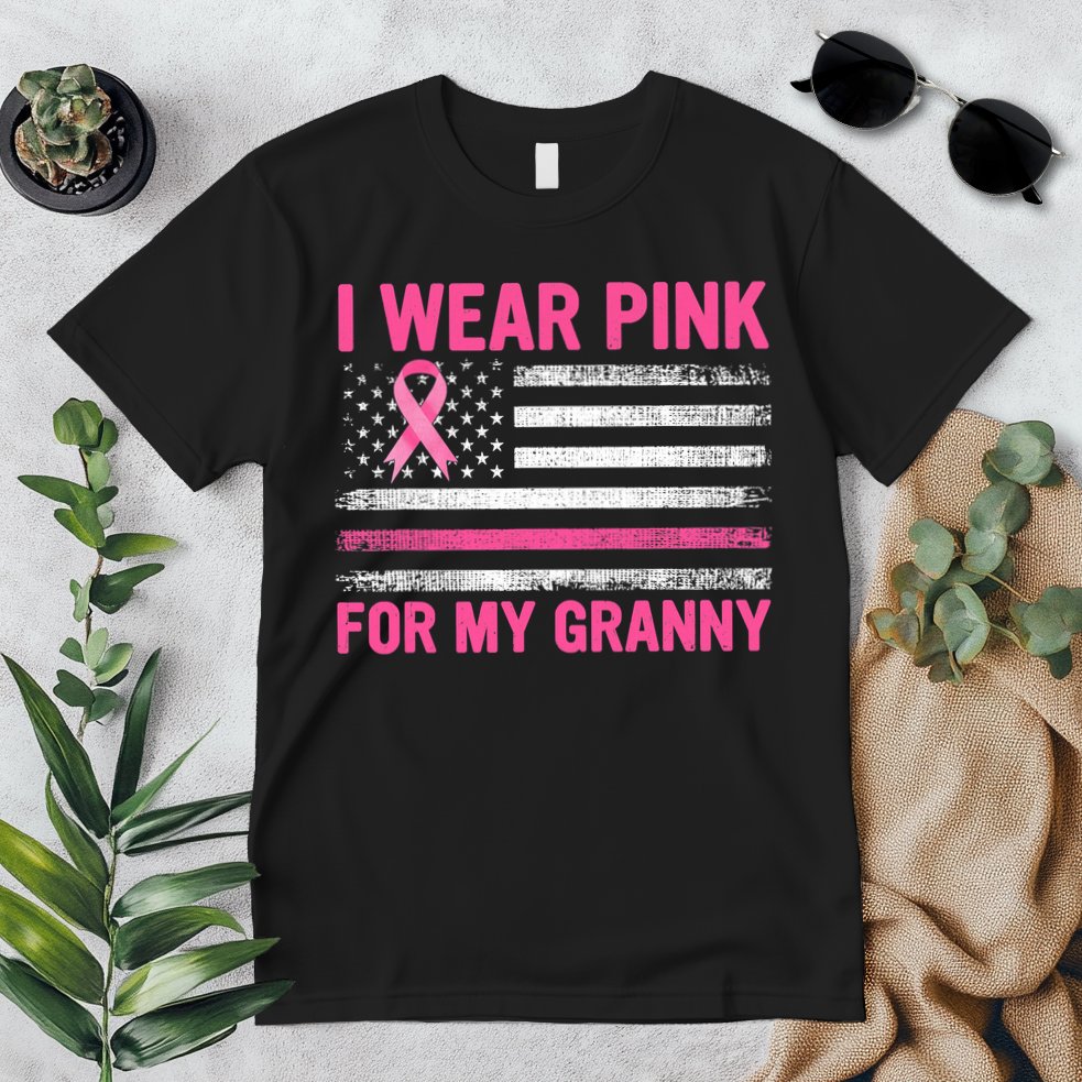 Support I Wear Pink For My Granny Breast Cancer Awareness Premium T-Shirt