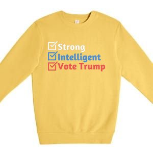 Strong Intelligent Women For Trump Girl Maga Checklist Premium Crewneck Sweatshirt