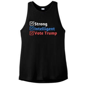 Strong Intelligent Women For Trump Girl Maga Checklist Ladies PosiCharge Tri-Blend Wicking Tank