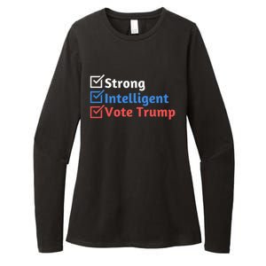 Strong Intelligent Women For Trump Girl Maga Checklist Womens CVC Long Sleeve Shirt