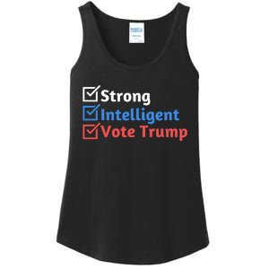 Strong Intelligent Women For Trump Girl Maga Checklist Ladies Essential Tank