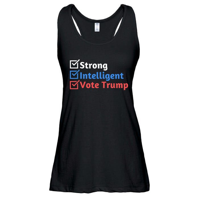 Strong Intelligent Women For Trump Girl Maga Checklist Ladies Essential Flowy Tank