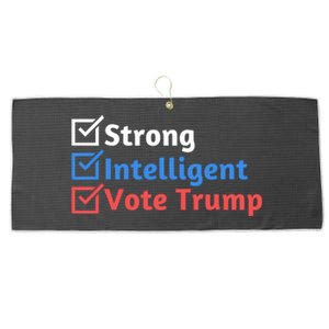 Strong Intelligent Women For Trump Girl Maga Checklist Large Microfiber Waffle Golf Towel