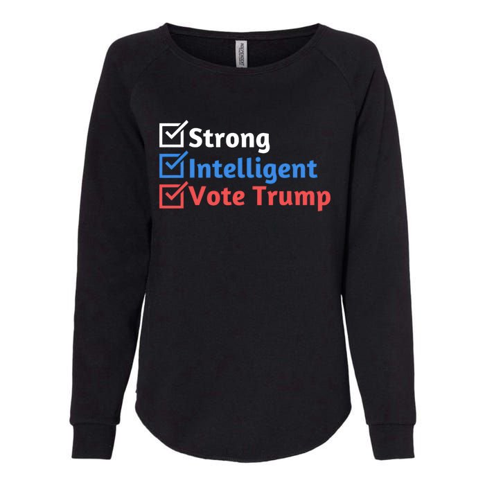 Strong Intelligent Women For Trump Girl Maga Checklist Womens California Wash Sweatshirt