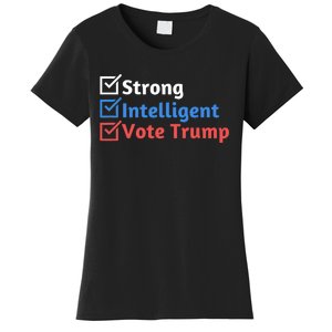 Strong Intelligent Women For Trump Girl Maga Checklist Women's T-Shirt