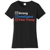 Strong Intelligent Women For Trump Girl Maga Checklist Women's T-Shirt