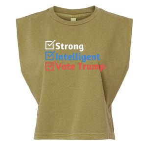 Strong Intelligent Women For Trump Girl Maga Checklist Garment-Dyed Women's Muscle Tee