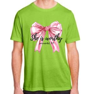 She Is Worthy Bow Women Christian Christian Coquette Adult ChromaSoft Performance T-Shirt