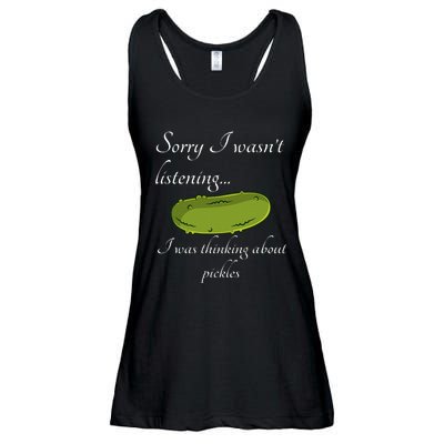 Sorry I WasnT Listening I Was Thinking About Pickles Ladies Essential Flowy Tank