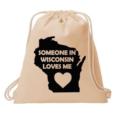 Someone In Wisconsin Loves Me Family For Adults Drawstring Bag