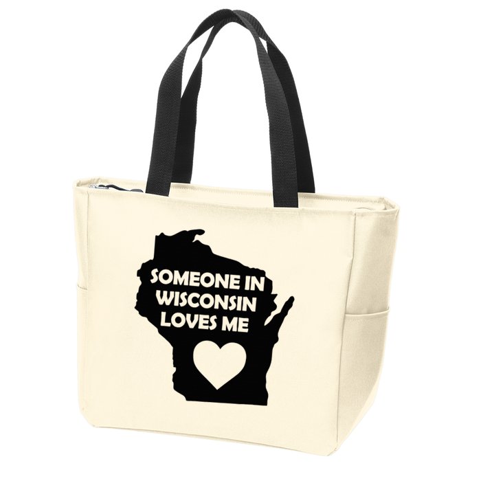 Someone In Wisconsin Loves Me Family For Adults Zip Tote Bag