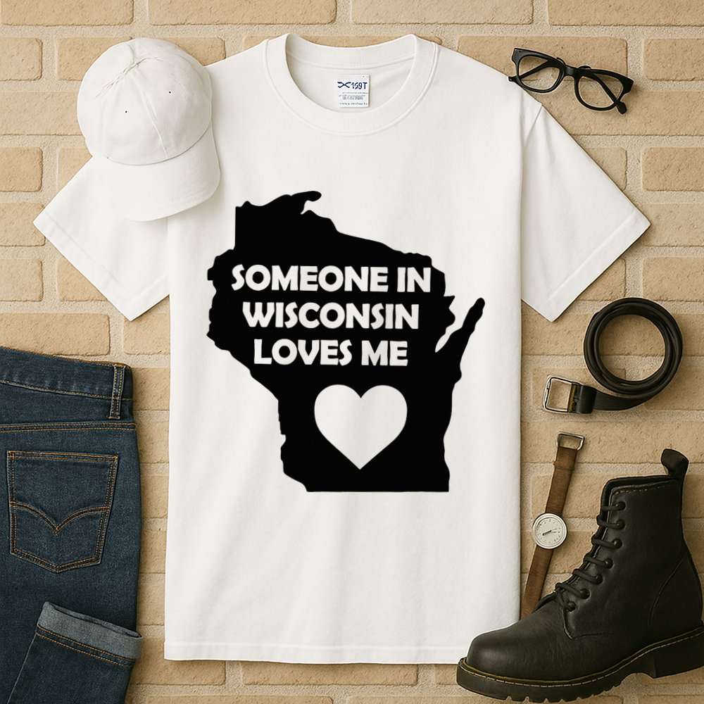 Someone In Wisconsin Loves Me Family For Adults Tall T-Shirt