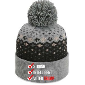 Strong Intelligent Women For Trump Girl Maga Checklist Voted Trump The Baniff Cuffed Pom Beanie