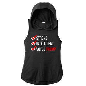 Strong Intelligent Women For Trump Girl Maga Checklist Voted Trump Ladies PosiCharge Tri-Blend Wicking Draft Hoodie Tank