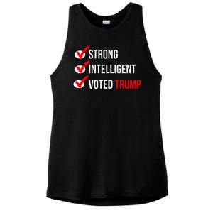 Strong Intelligent Women For Trump Girl Maga Checklist Voted Trump Ladies PosiCharge Tri-Blend Wicking Tank