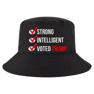 Strong Intelligent Women For Trump Girl Maga Checklist Voted Trump Cool Comfort Performance Bucket Hat