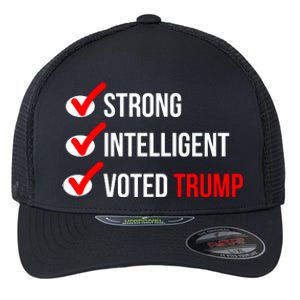 Strong Intelligent Women For Trump Girl Maga Checklist Voted Trump Flexfit Unipanel Trucker Cap