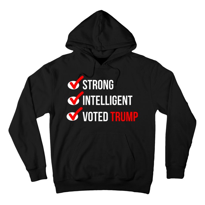 Strong Intelligent Women For Trump Girl Maga Checklist Voted Trump Hoodie