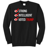 Strong Intelligent Women For Trump Girl Maga Checklist Voted Trump Sweatshirt