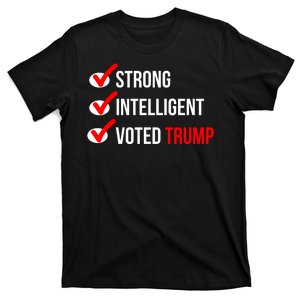 Strong Intelligent Women For Trump Girl Maga Checklist Voted Trump T-Shirt