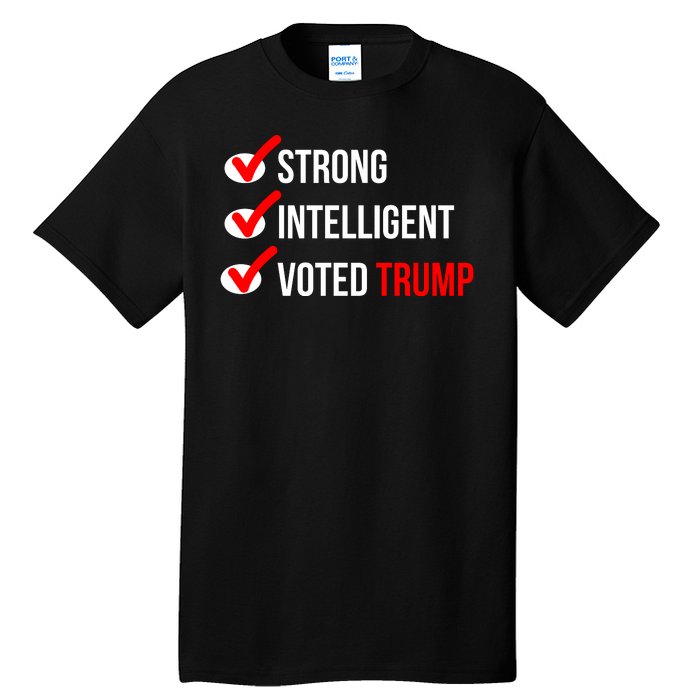 Strong Intelligent Women For Trump Girl Maga Checklist Voted Trump Tall T-Shirt