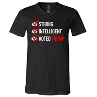 Strong Intelligent Women For Trump Girl Maga Checklist Voted Trump V-Neck T-Shirt