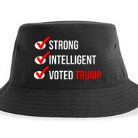 Strong Intelligent Women For Trump Girl Maga Checklist Voted Trump Sustainable Bucket Hat