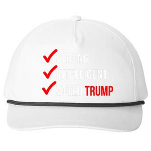 Strong Intelligent Women For Trump Girl Maga Checklist Voted Trump Snapback Five-Panel Rope Hat