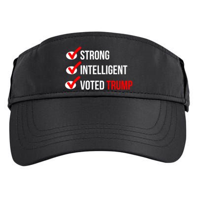 Strong Intelligent Women For Trump Girl Maga Checklist Voted Trump Adult Drive Performance Visor