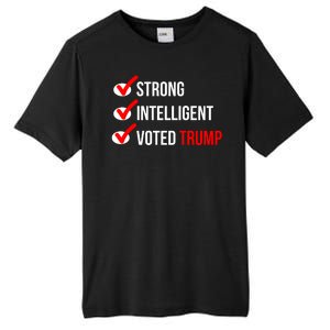 Strong Intelligent Women For Trump Girl Maga Checklist Voted Trump Tall Fusion ChromaSoft Performance T-Shirt