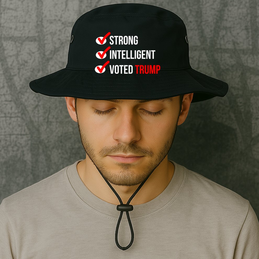 Strong Intelligent Women For Trump Girl Maga Checklist Voted Trump Bucket Hat