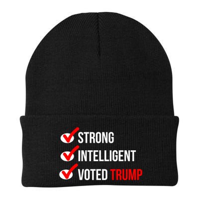 Strong Intelligent Women For Trump Girl Maga Checklist Voted Trump Beanie