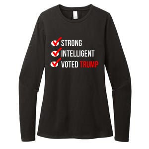 Strong Intelligent Women For Trump Girl Maga Checklist Voted Trump Womens CVC Long Sleeve Shirt