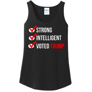 Strong Intelligent Women For Trump Girl Maga Checklist Voted Trump Ladies Essential Tank