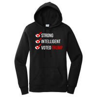 Strong Intelligent Women For Trump Girl Maga Checklist Voted Trump Women's Pullover Hoodie