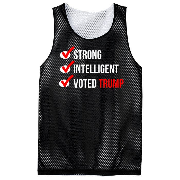 Strong Intelligent Women For Trump Girl Maga Checklist Voted Trump Mesh Reversible Basketball Jersey Tank