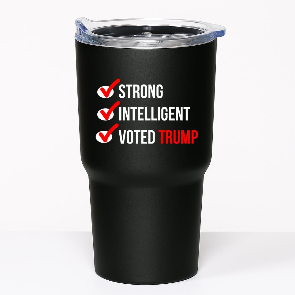 Strong Intelligent Women For Trump Girl Maga Checklist Voted Trump Tumbler