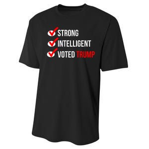 Strong Intelligent Women For Trump Girl Maga Checklist Voted Trump Performance Sprint T-Shirt